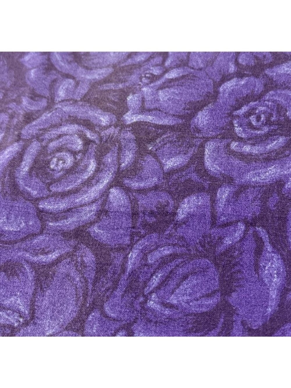 Purple Floral Cotton Fabric 11x34" Botanic Pattern Crafts Sewing - Picture 4 of 11